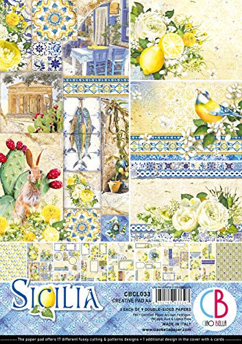 CIAO BELLA PAPER Paper PAD A4 9/PKG, Sicilia, 9 Designs/1 Each