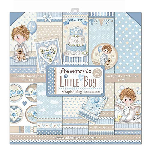 STAMPERIA INTERNATIONAL, KFT PAPER PAD 12X12 10PK LITTLE BOY, 30.5 x 30.5 (12" x 12"), Multicoloured STAMPERIA INTERNATIONAL, KFT PAPER PAD 12X12 10PK LITTLE BOY, 30.5 x 30.5 (12" x 12"), Multicoloured