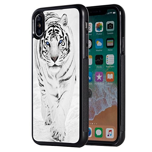 iPhone Xs Max Case,AIRWEE Slim Anti-Scratch Shockproof Silicone TPU Back Protective Cover Case for Apple iPhone Xs Max 2018,White Tiger Pattern