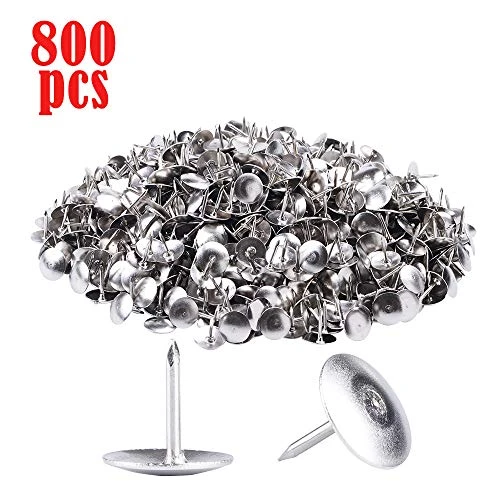 800 Pack Steel Thumb Tacks?Sliver Thumb Tack Flat Head Push Pin, Push Pins for Cork Board, Push Pins for Wall, Office Thumbtack for Home, School