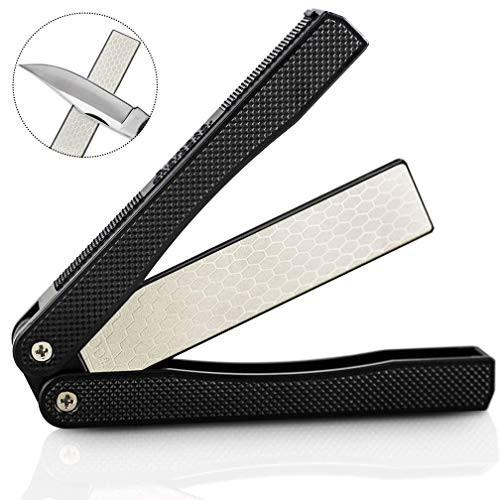 RAXMIN Double Sided Diafold 5" Diamond Knife Sharpener 400/600 Grit Pocket Sharpener