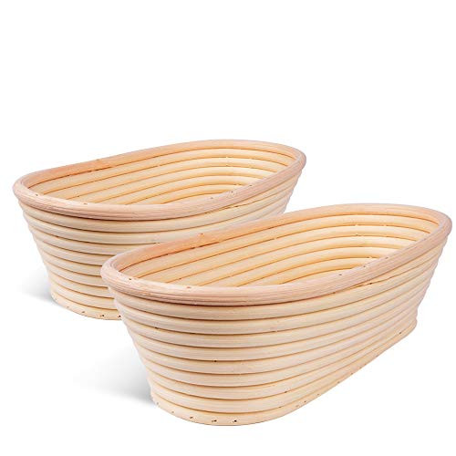 Proofing basket, Oval 10" banneton by Haneye, Bread Brotform Basket, Sourdough Proofing Basket, 2 pack