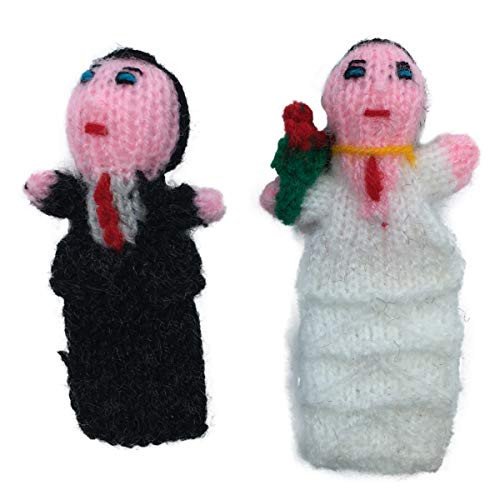 JS Gifts Bride and Groom Finger Puppets, Handmade Peru