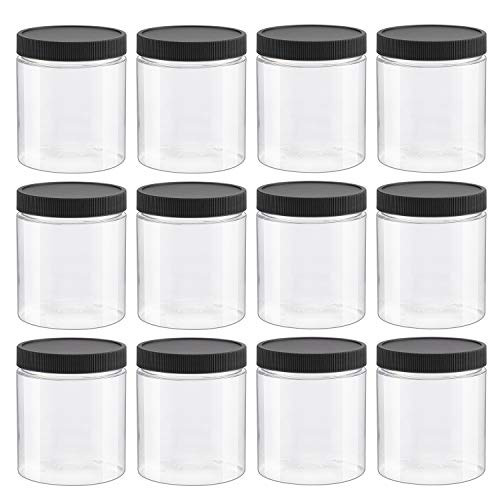 12 PCS 8 Oz Clear Empty Slime Storage Containers, Slime Jars with Lids - BPA Free