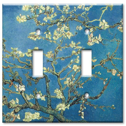 Double Gang Toggle Wall Plate - Van Gogh: Almond Blossoms Double Gang Toggle Wall Plate - Van Gogh: Almond Blossoms