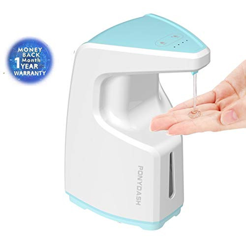 meetcolo Automatic Hand Sanitizer Dispenser, Touchless Hand-Free Auto Sensor Gel liquid Soap Dispenser, 450ml Dish Liquid Wall Mounted Soap Dispenser for Kitchen Bathroom Hospital Office(Tiff Blue)