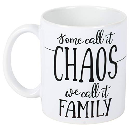 Some Call It Chaos Black White 11 Ounce Ceramic Stoneware Novelty Coffee Mug