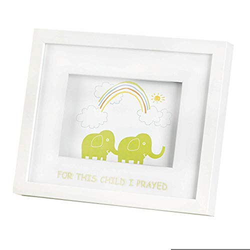 Dicksons for This Child I Prayed Green Elephant 11 x 9 Wood Decorative Tabletop or Wall Frame