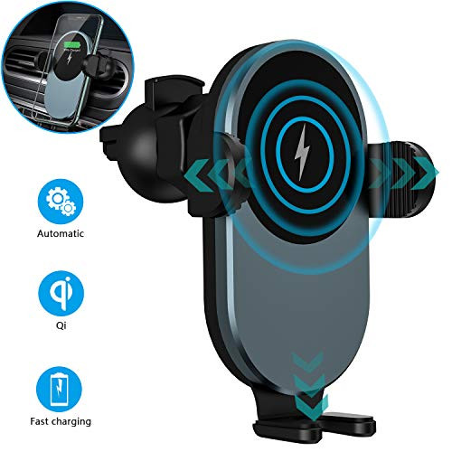Wireless Car Charger, 15W Qi Fast Charging Auto-Clamping Car Mount,Wireless Automatic Sensor, for iPhone 11/11 Pro/11 Pro Max/Xs MAX/XS/XR/X/8,Samsung S10/S9 /S9+/S8/S8+