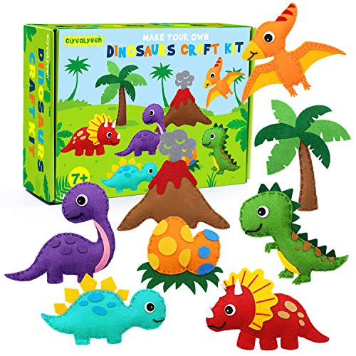 CiyvoLyeen Dinosaur Sewing Kit Dinosaur Felt Animal DIY Crafts for Girls and Boys Educational Sewing for Kids Art Craft Kits for Beginners CiyvoLyeen Dinosaur Sewing Kit Dinosaur Felt Animal DIY Crafts for Girls and Boys Educational Sewing for Kids Art Craft Kits for Beginners
