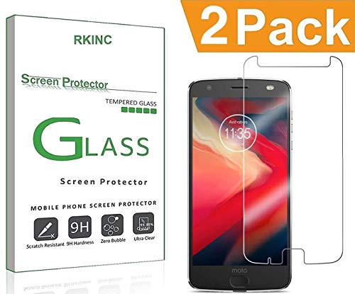 RKINC Screen Protector for Motorola Moto Z2 Play, Tempered Glass Screen Protector[0.3mm, 2.5D][Bubble-Free][9H Hardness][Easy Installation][HD Clear] for Motorola Moto Z2 Play(2 Pack)