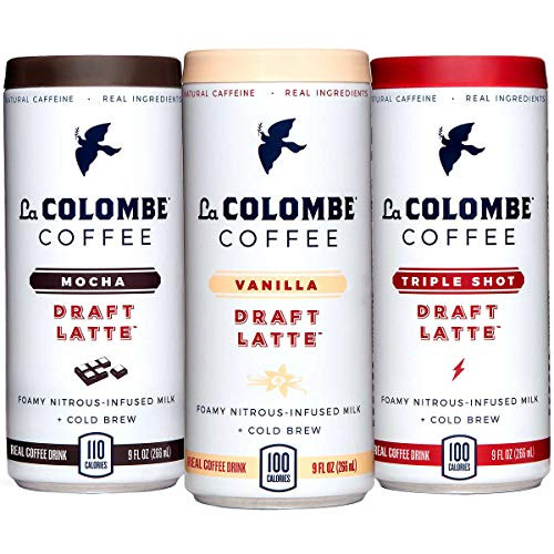 La Colombe Draft Latte Cold-Pressed Espresso Variety 9 oz Can (Mocha/Triple Shot/Vanilla, 12-pack)