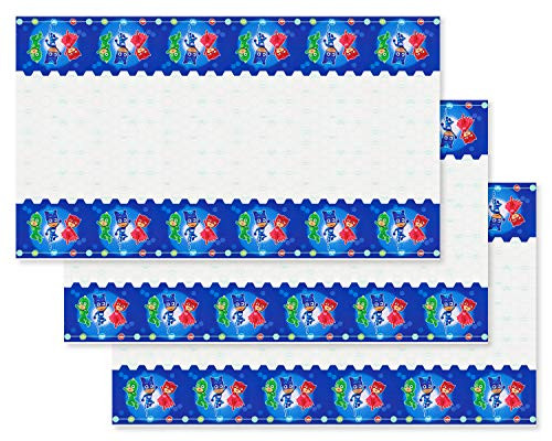 American Greetings Plastic Table Covers for Arts & Crafts, PJ Masks Party Supplies (3-Count)