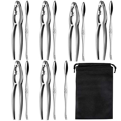 Seafood Tools Set Nut Crackers Set, 13 Pcs Seafood Opener Tool Set, Including 6 Lobster Crackers/Crab Crackers and 7 Stainless Steel Crab Leg Forks/Picks