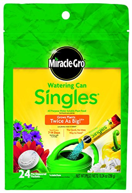 Miracle-Gro 1013203 Watering Can Singles All Purpose Water Soluble Plant Food, 24-8-16, 24-Pack