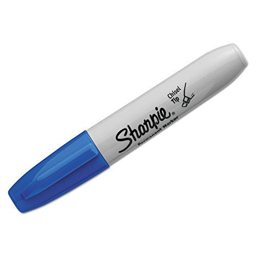 Sharpie Permanent Marker, 5.3mm Chisel Tip, Blue, Dozen