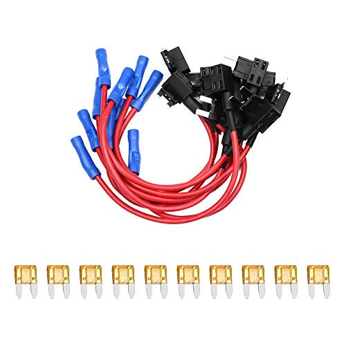 HUIQIAODS 12V Car Add A Circuit Fuse Tap Adapter Mini ATM APM Blade Fuse Holder 10 Pack