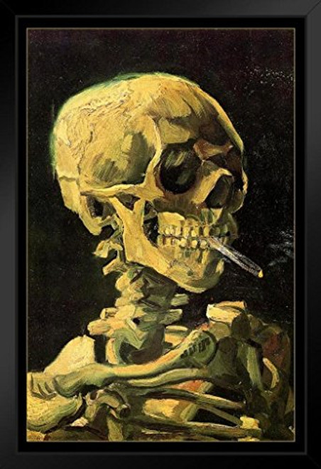 Vincent Van Gogh Skull of A Skeleton with Cigarette Art Print Black Wood Framed Poster 14x20 Vincent Van Gogh Skull of A Skeleton with Cigarette Art Print Black Wood Framed Poster 14x20