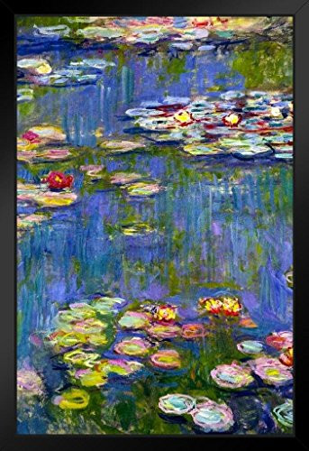 Claude Monet Water Lilies Black Wood Framed Art Poster 14x20
