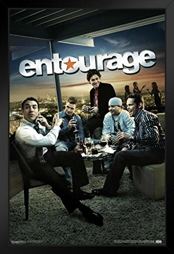 Pyramid America Entourage HBO Comedy Drama TV Television Series Cast Season 2 Black Wood Framed Art Poster 14x20