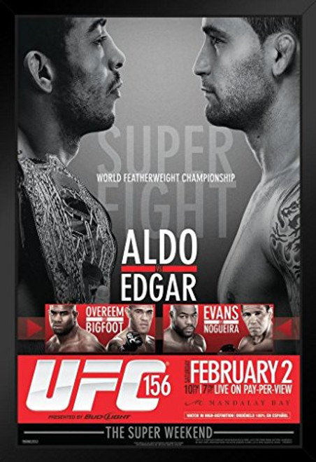 Pyramid America Official UFC 156 Jose Aldo vs Frankie Edgar Sports Black Wood Framed Art Poster 14x20 Pyramid America Official UFC 156 Jose Aldo vs Frankie Edgar Sports Black Wood Framed Art Poster 14x20