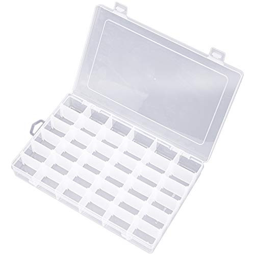 Plastic Organizer Container Box 36 Compartments Jewelry Storage Box with Adjustable Dividers£¬organizer storage container£¬ Removable Grid Compartment Big Clear Slot box