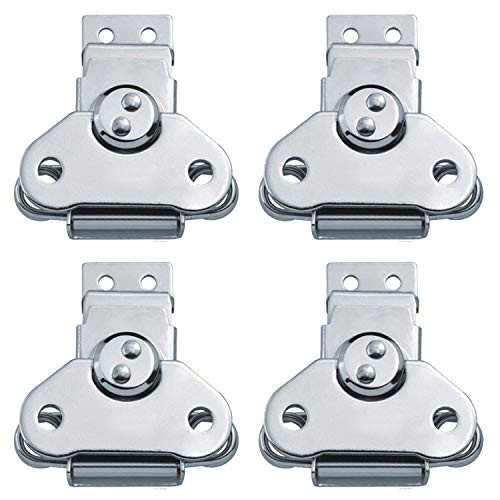 EWONICE 4Pack Steel Spring Loaded Small Butterfly Twist Latch and Keeper Zinc Toggle Clamp Small Surface Mount Case Box Chest Closure