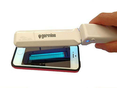 GERMISE UV Light Smartphone Sanitizer - Travel Portable Folding UV Light Wand Sanitizer - 3-Watt UV-C Lamp Keyboard Sanitizing Wand - Cell Phone Sterilizer