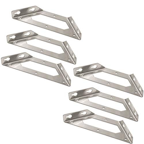 Angle Code, WEBI Stainless Steel Corner Braces, Trapeziform Angle Brackets, Multi-Angle Joint Fastener, Shelf Support for Desk Edge, Box, Wood Beam, 6 Pack