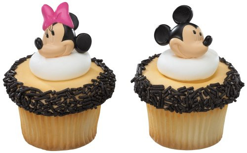 Mickey Mouse and Minnie Mouse Cupcake Rings Toppers, pack of 12