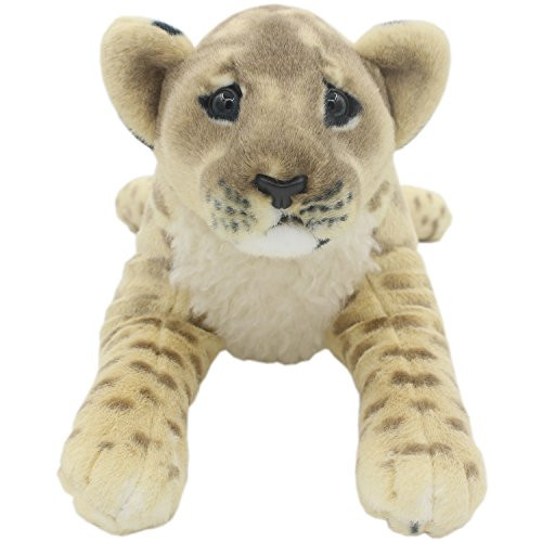 TAGLN The Jungle Animals Stuffed Plush Toys Lion Tiger Leopard Panther Pillows (Brown Lioness, 16 Inch)