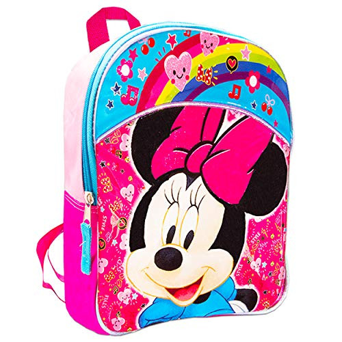 Disney Minnie Mouse Mini Toddler Preschool Backpack (11") (Minnie Mouse School Supplies Bundle)