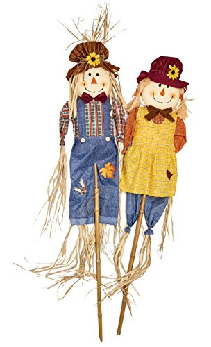 Worth Imports 2641 Scarecrow On Pole (Set of 2), 5'
