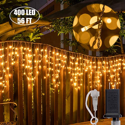 AWQ 400LED 32Ft Icicle Lights Curtain Fairy Light Icicle Christmas Outdoor Dripping Lights 8 Modes for Christmas Thanksgiving Wedding Party Home Garden Bedroom Indoor Outdoor Decor (Warm White) AWQ 400LED 32Ft Icicle Lights Curtain Fairy Light Icicle Christmas Outdoor Dripping Lights 8 Modes for Christmas Thanksgiving Wedding Party Home Garden Bedroom Indoor Outdoor Decor (Warm White)