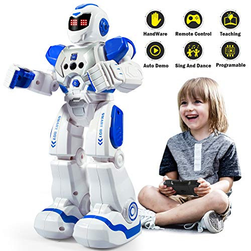 Onadrive Remote Control Robot for Kids RC Intelligent Programmable Robot Smart Robot Toys with Dancing, Singing, Led Eyes, Gesture Sensing Robot Kit, Best Gifts for Children (Blue)