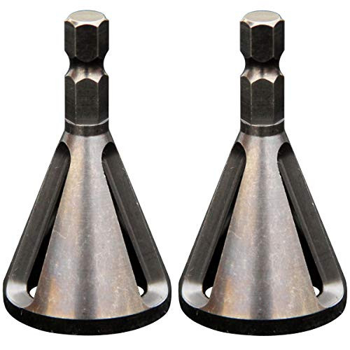 2 Pack Deburring External Chamfer Tool Drill Bit Remove Burr Repairs Tools Quick Release Hexagon Shank Black