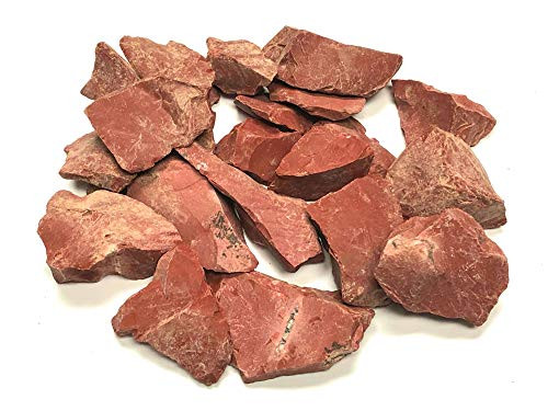 Zentron Crystal Collection: Natural Rough Red Jasper Stones, Includes Velvet Bag - Large 1" Pieces (1/2 Pound)