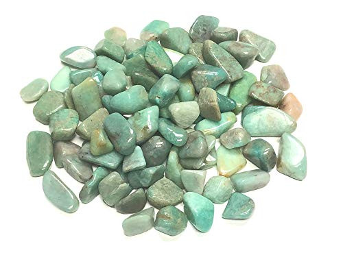 Zentron Crystal Collection: Tumbled Amazonite, Includes Velvet Bag - Large 1" Pieces (1/2 Pound)