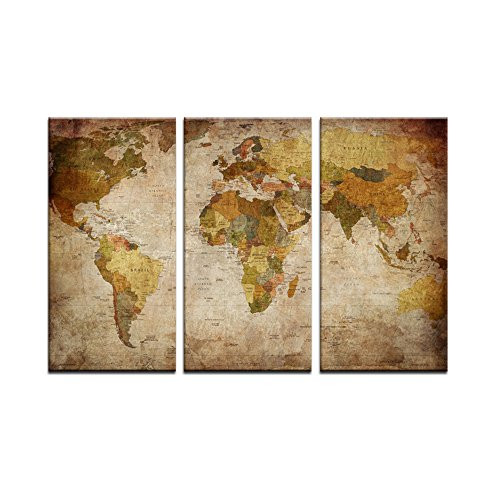 BIL-YOPIN Canvas Printing Wall Art 3 Panels World Map Picture Printed on Canvas Modern Artwork for Living Room BIL-YOPIN Canvas Printing Wall Art 3 Panels World Map Picture Printed on Canvas Modern Artwork for Living Room
