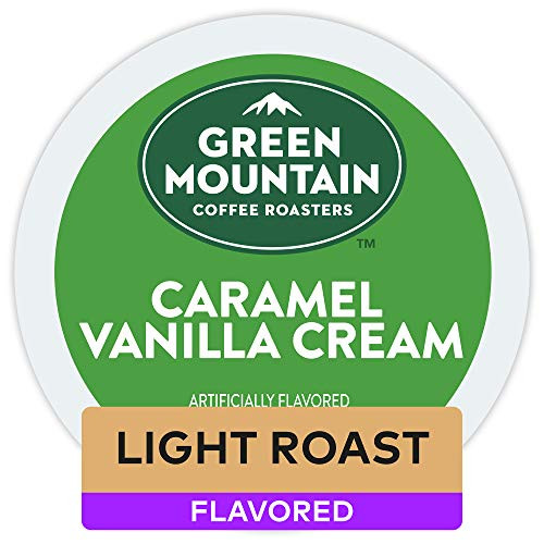 Green Mountain Coffee Roasters Caramel Vanilla Cream, Single-Serve Keurig K-Cup Pods, Flavored Light Roast Coffee, 32 Count