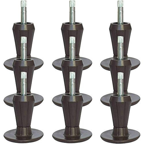 CAFORO Replacement Bed Frame Feet, 2-Piece Steel Stem Plastic Bed Frame Glide Legs to Replace Wheels (Set of 9)