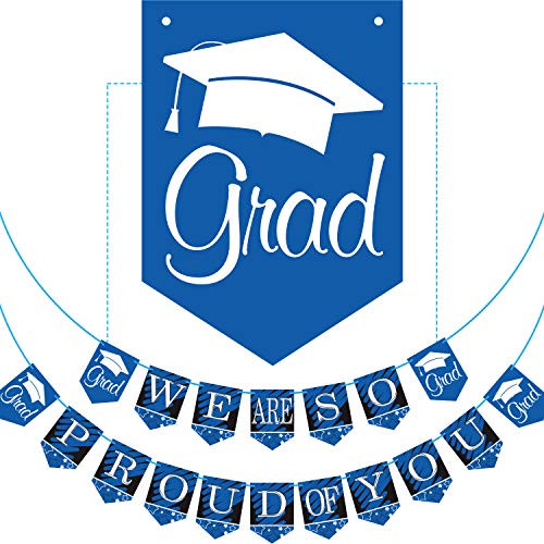 2020 Blue Graduation Banner - No DIY Required Graduation Congrats Grad Party Supplies Decorations, Blue Grad Banner for College, High School Party Supplies (We are So Proud of You) 2020 Blue Graduation Banner - No DIY Required Graduation Congrats Grad Party Supplies Decorations, Blue Grad Banner for College, High School Party Supplies (We are So Proud of You)