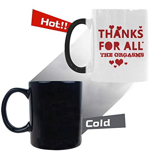 Funny Heat Reveal Changing Color Cup 11 Ounce Ceramic Cup, Thanks For All The Orgasms Coffee Mug Office Tea Cups Funny Heat Reveal Changing Color Cup 11 Ounce Ceramic Cup, Thanks For All The Orgasms Coffee Mug Office Tea Cups