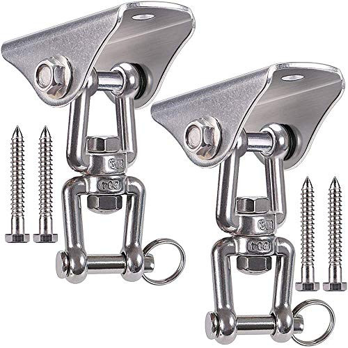 Besthouse Set of 2 Permanent Antirust Stainless Steel Heavy Duty Swing Hangers, 1000LB Capacity, 360° Rotate, 4 Lag Screws for Wooden Sets, Yoga Hammock Chair Sandbag Swing Sets, 360° Swing Besthouse Set of 2 Permanent Antirust Stainless Steel Heavy Duty Swing Hangers, 1000LB Capacity, 360° Rotate, 4 Lag Screws for Wooden Sets, Yoga Hammock Chair Sandbag Swing Sets, 360° Swing