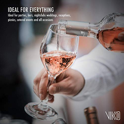 Vikko 7.4 Ounce Champagne Flutes | For Weddings, Parties, and Everyday Use  Thick and Durable Construction  Dishwasher Safe  Set of 6 Clear Glass Champagne Flutes -