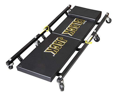 Torin AR7565B BlackJack Rolling Garage/Shop Creeper: 2-Piece, 36" Padded Mechanic Cart with Headrest and 6 Casters, Black