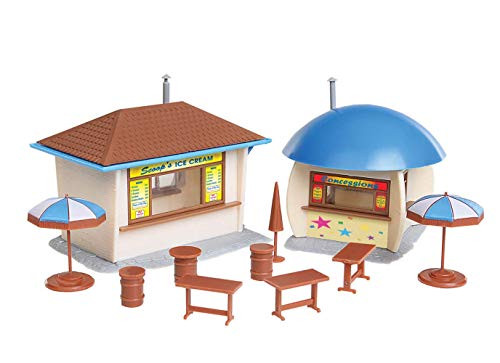 Walthers Trainline HO Scale Model Food Stands Kit with 2 Different Stands