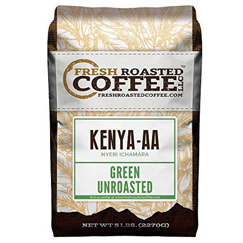 Fresh Roasted Coffee LLC, Green Unroasted Kenya AA Coffee Beans, 5 Pound Bag