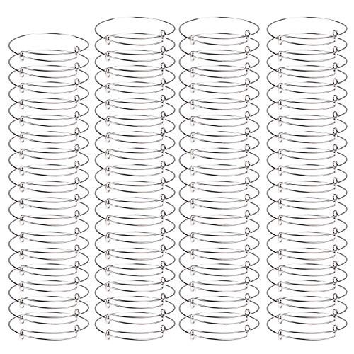 60Pcs Expandable Bangle Bracelet Adjustable Bracelets Blank Wire Bangle for Women DIY Jewelry Making
