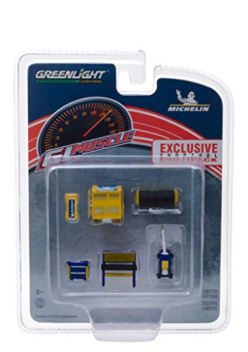 Greenlight Muscle 6pc Set Shop Tools Michelin Tires 1/64 13161